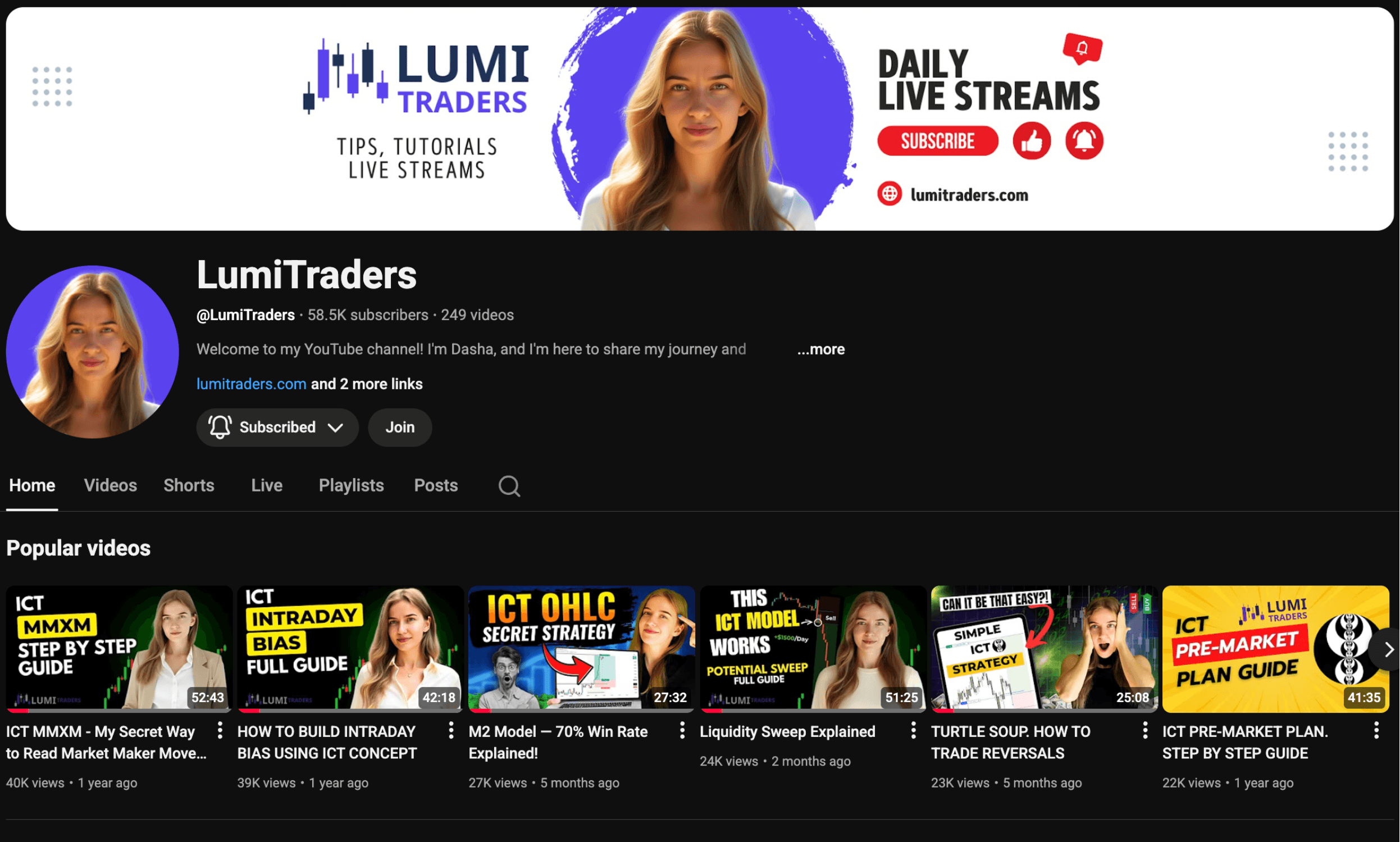 LumiTraders YouTube Channel